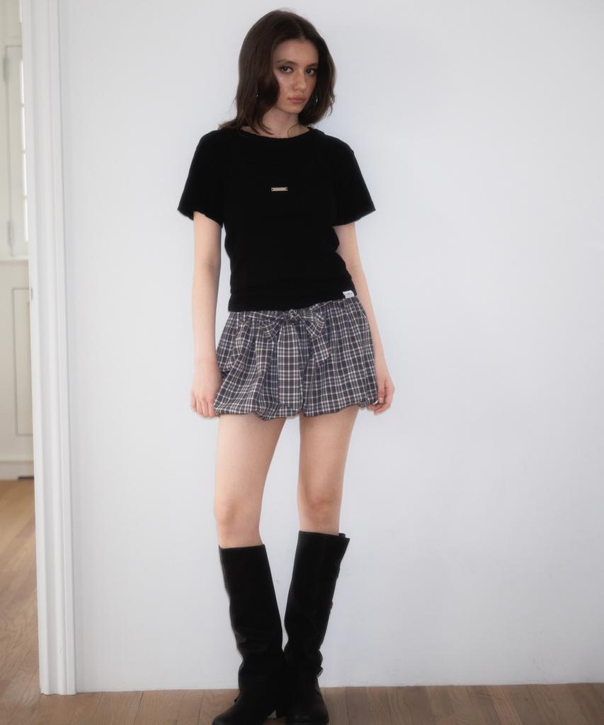ROSEFRANTZ Soft Punching Lace T-Shirt [Black]