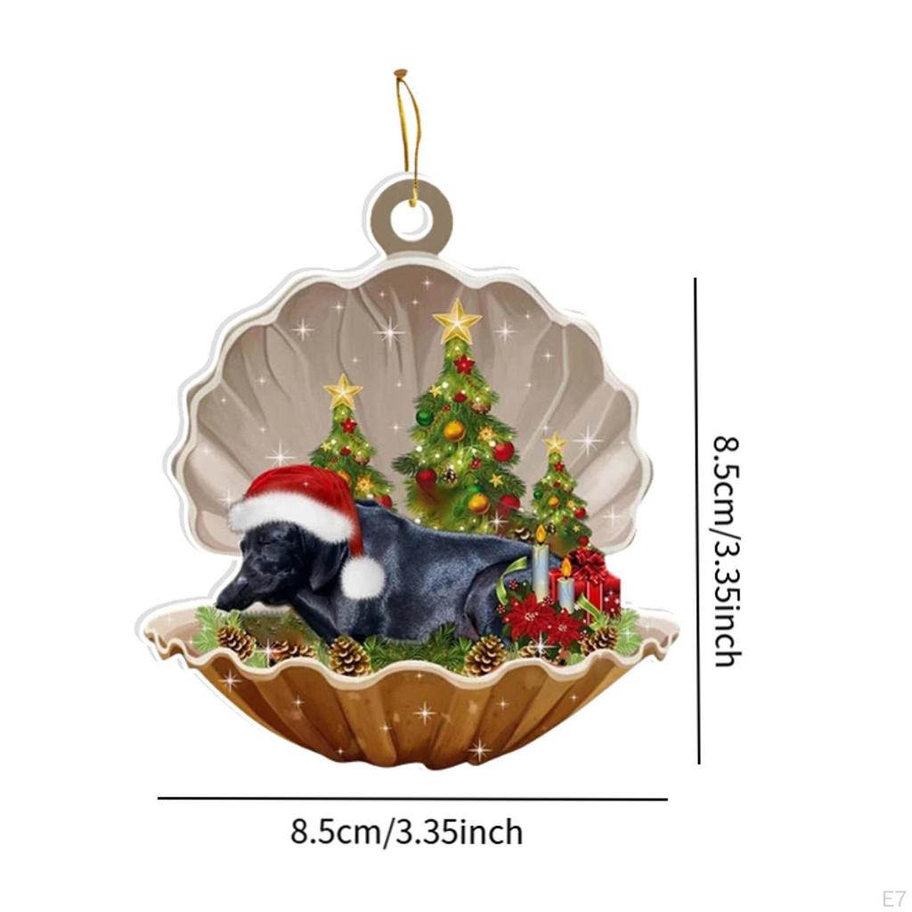 Christmas Tree Hanging Ornament Acrylic Pendant Car Photo Prop Sleeping Puppy Charm for Winter