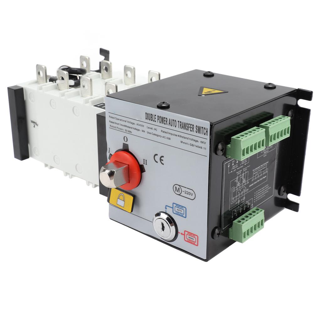 Переключатель передачи генератора ПК Изолированный 2 в 1 выходе Автоматический переключатель передачи двойного питания AC400V 125A