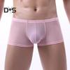 Мужские облегающие шорты, летние тонкие однотонные трусы с низкой посадкой, дышащее сетчатое эластичное поясное белье, нижнее белье