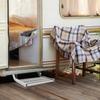 Manual RV Camper Step DX0110, Folding Single-Layer Aluminum Alloy Step with LED Light 150kg Load