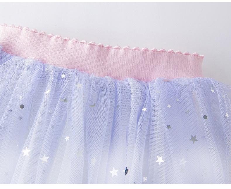 «Хлопковая юбка с градиентными пайетками для девочек — пышное летнее платье принцессы»