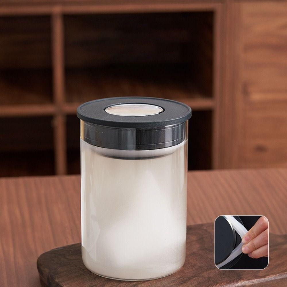 Glass Vacuum Coffee Canisters Transparent Coffee Beans Storage Bottle Grain Storage