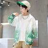Летняя детская спортивная солнцезащитная одежда с капюшоном, уличная солнцезащитная одежда с длинными рукавами и принтом для мальчиков, куртка
