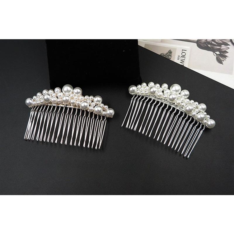 Корейская версия простого жемчужного гребня для волос невесты, вставной гребень, гребень для челки, милый и универсальный головной убор для взрослых из сплава, аксессуары для волос
