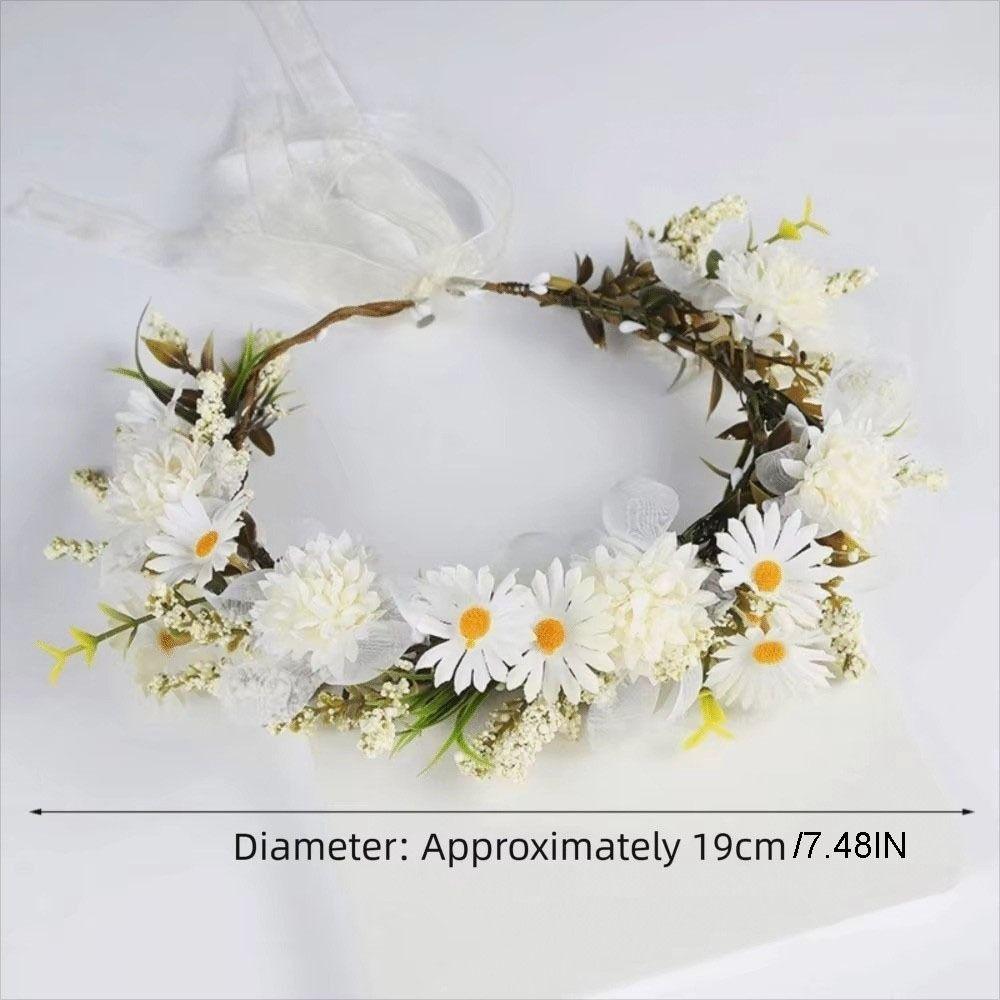 Korean Style Flower Crown Simulated Flower Bridal Wreaths Elegant Floral Headband Children