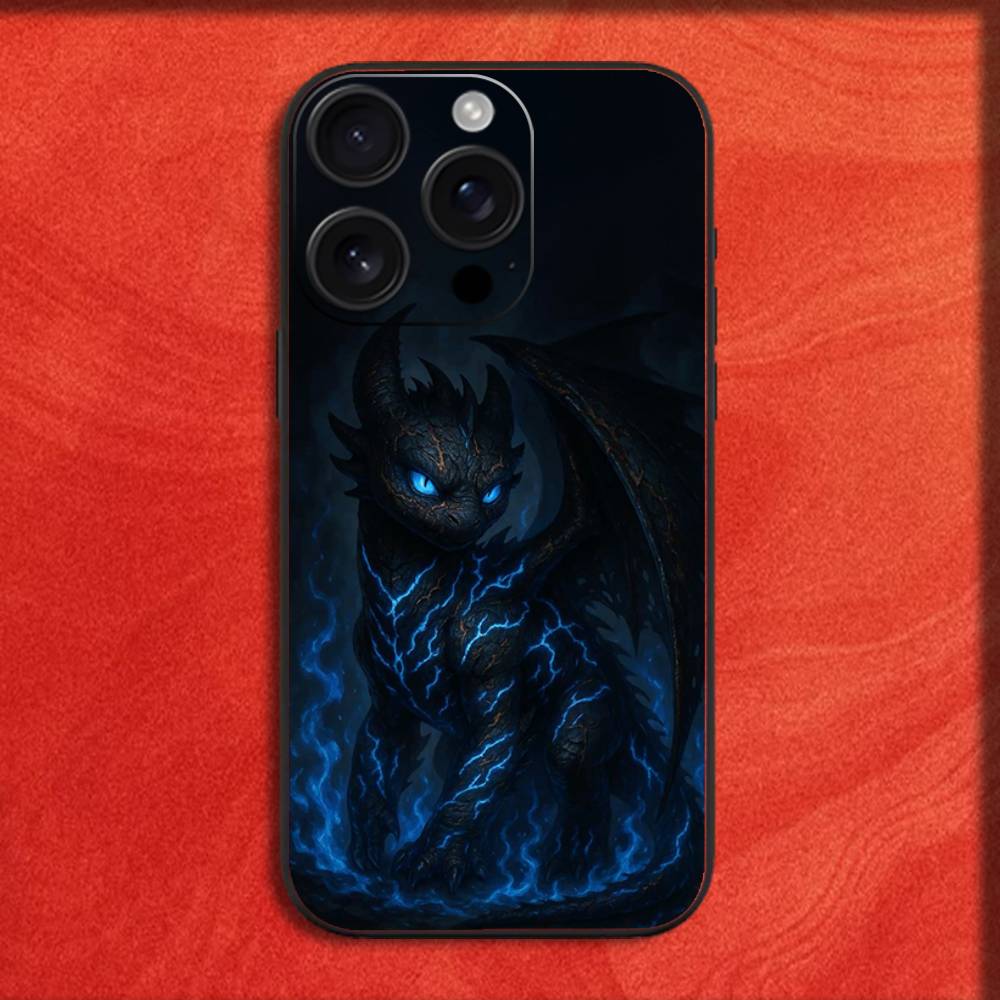 Cartoon T-Toothless Dragon Phone Case For iPhone 16,15,14,13,12,11,Pro,XS,Max,XR,Plus,E,Mini Black Shockproof Cover