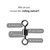 Eight Shaped Ring Swivel Connector Fishing Rolling Swivel Fishing Gear Ball Bearing Barrel