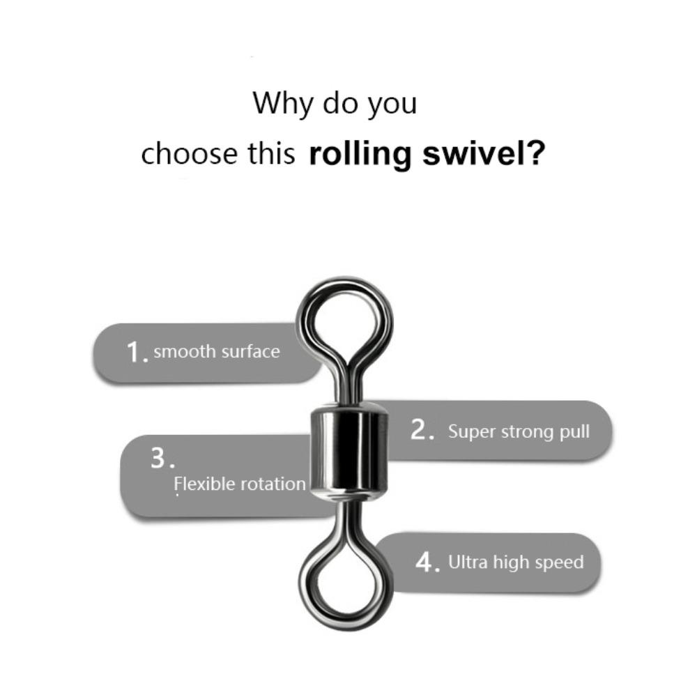Eight Shaped Ring Swivel Connector Fishing Rolling Swivel Fishing Gear Ball Bearing Barrel
