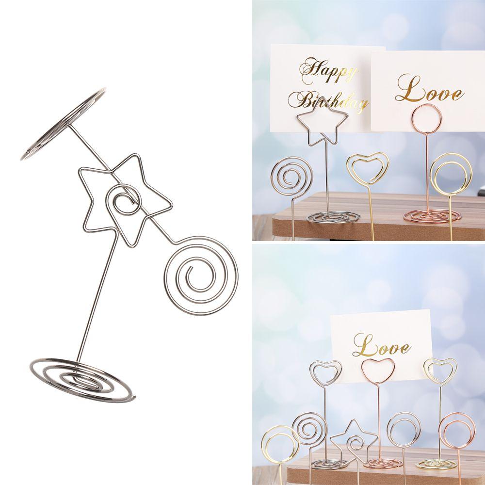 Decoration Heart Shape Wedding Supplies Clamps Stand Table Numbers Holder Place Card Photos Clips