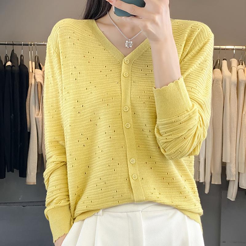 Женский легкий кардиган из 50% шерсти и 50% шелка Mulberry — универсальный трикотаж на все 4 сезона для комфорта и стиля в любое время года