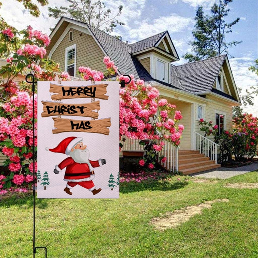 (SU)Флаг с Рождеством в саду, вертикальный двухсторонний флаг из мешковины для домашнего двора, наружного декора, 12 x 18 дюймов