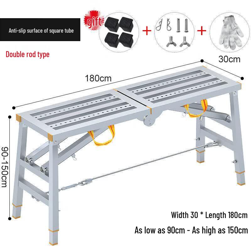 JINGGENG Folding Adjustable Work Platform Step Stool