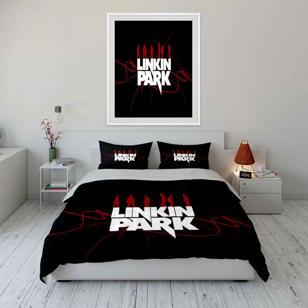Silhouettes, "Linkin Park" text. Bedding sets Duvet cover sets Duvet covers Pillowcases(1 * Duvet Cover 2 * Pillowcases without duvet insert)