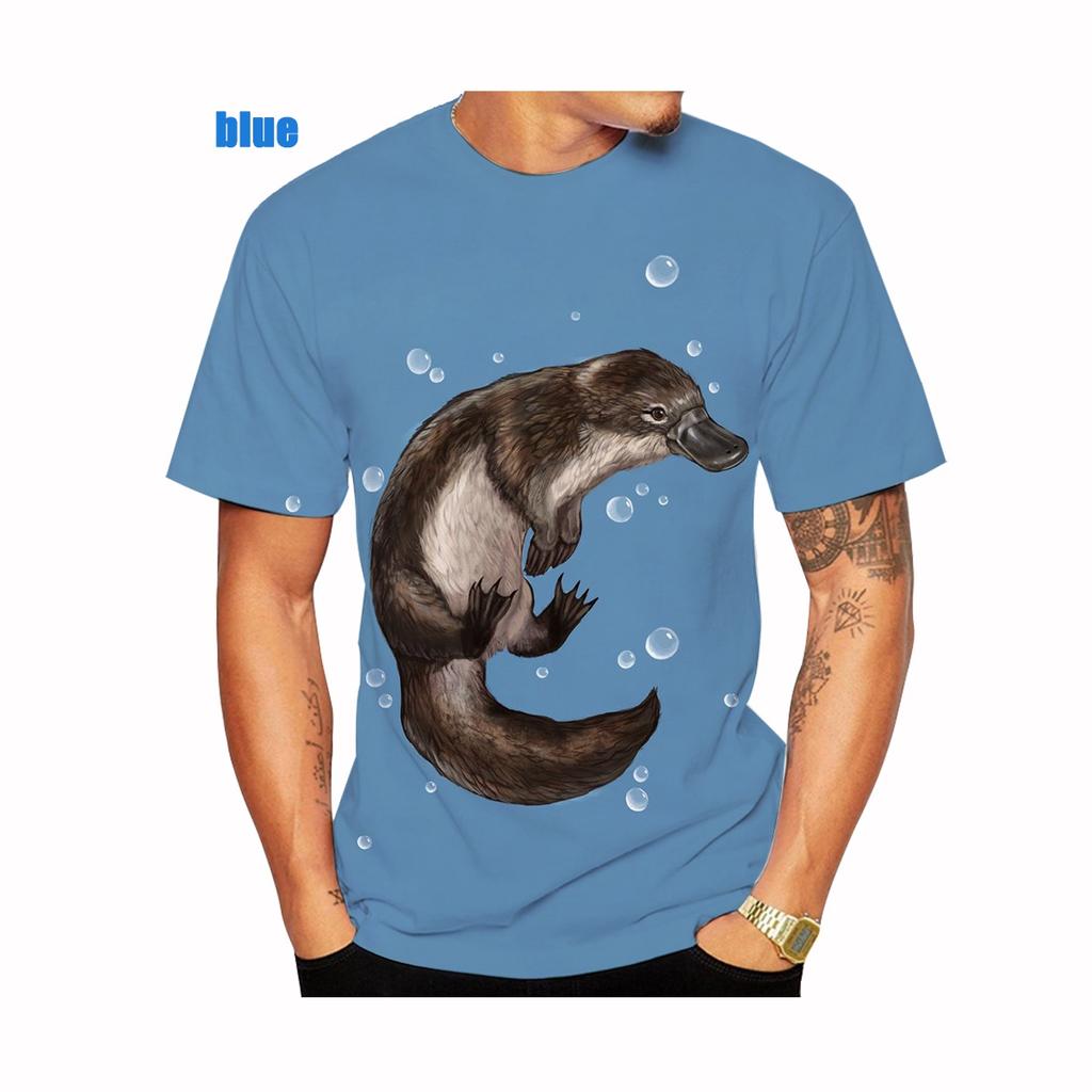 Новая модная футболка с коротким рукавом для мужчин/женщин с рисунком утконоса и забавным 3D-принтом, размер XXS-5XL