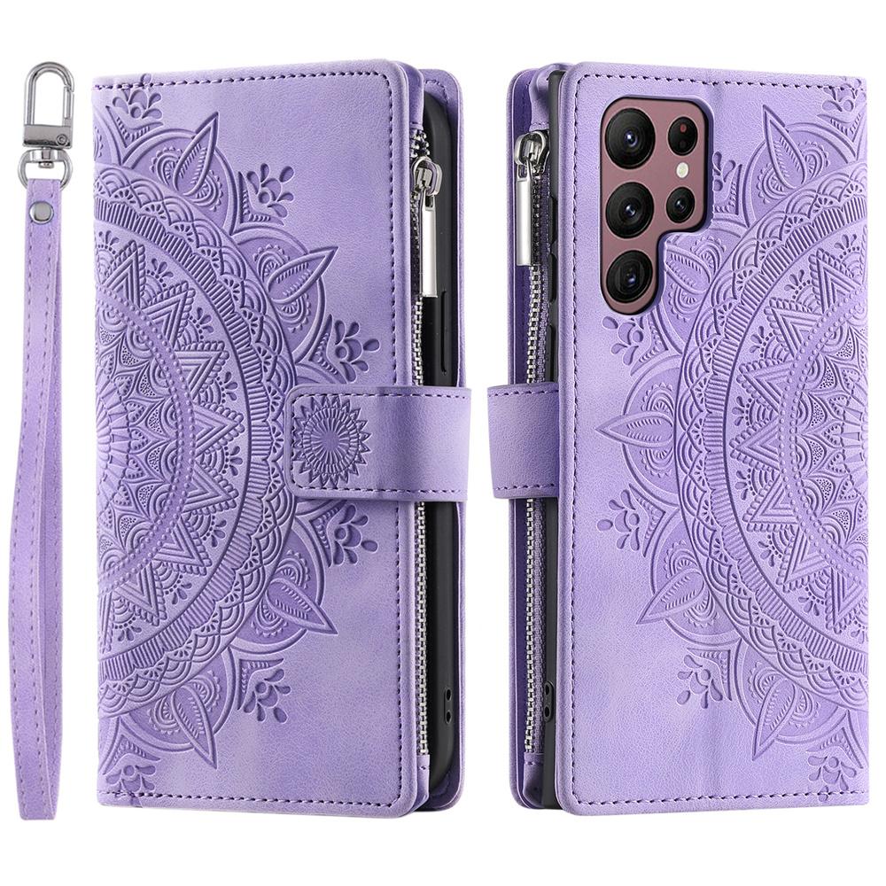 For Samsung Galaxy All Series for A Series,J Series,S Series,Note Series Embossed Design Flip Leather Zipper Wallet Handbag Case Cover