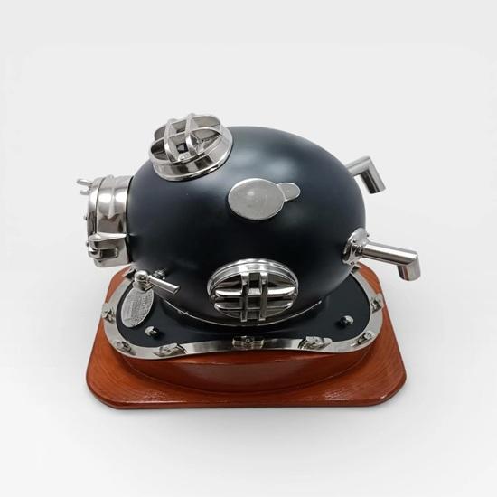 Diving Helmet Black diving helmet Scuba Diving Helmet Diving helmet with wooden base Deep Sea Scuba Diver Helmet Best Gift