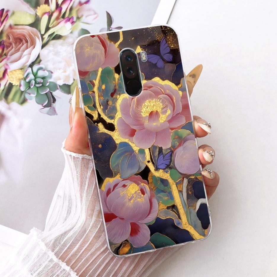For Xiaomi Pocophone F1 Case Luxury Flowers Butterfly Painted Cover Soft Slim Phone Case For Xiaomi Poco F1 PhoneF1 PocoF1 Shell
