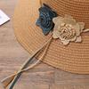 2025 Весна Лето Пляжная Шляпа Большие Поля Льняная Цветочная Соломенная Шляпа Уличная Женская Солнцезащитная Шляпа