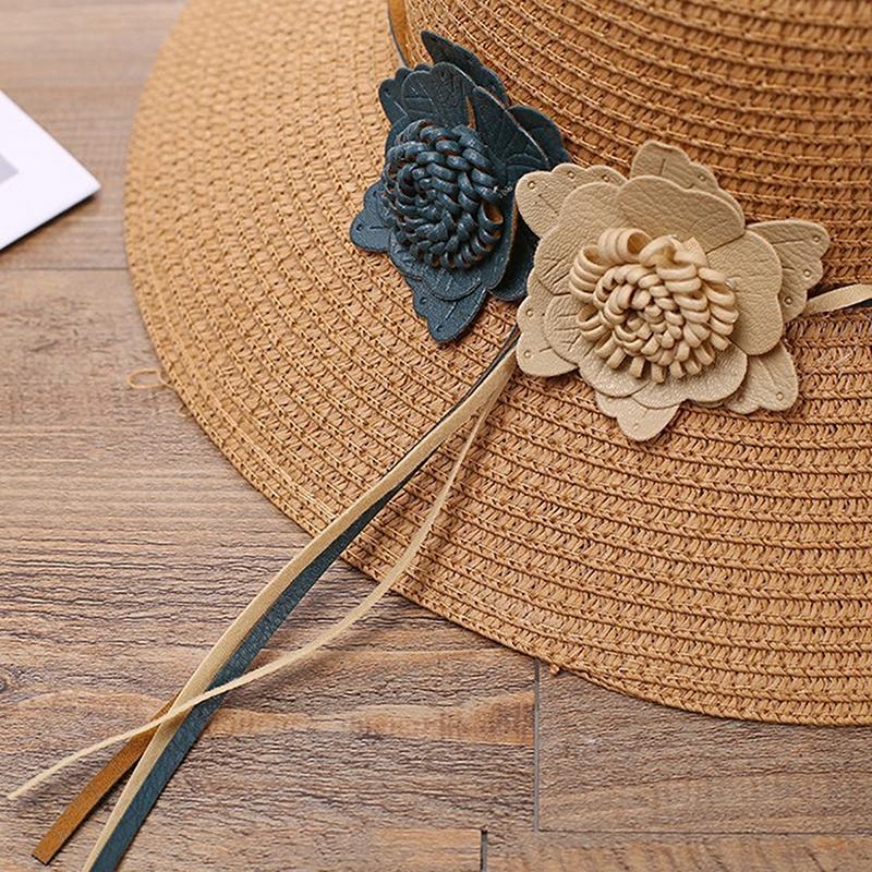 2025 Весна Лето Пляжная Шляпа Большие Поля Льняная Цветочная Соломенная Шляпа Уличная Женская Солнцезащитная Шляпа