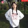 Korean Cute Dog Print T-shirt Women Autumn 2025 New 100% Cotton White Long Sleeve T-shirt Loose Casual Y2k Top Kawaii Clothes