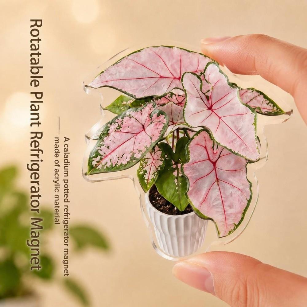 Rotating To Luck Artificial Plant Refrigerator Magnet Rotatable Feature Fridge Magnets  Home Office
