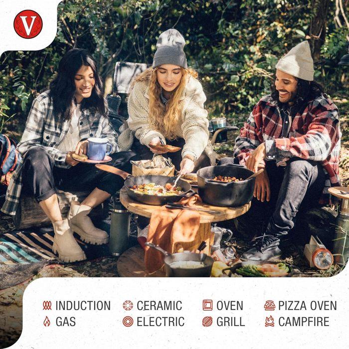 Plaque à Griller en Fonte à Induction pour Pizza, Poêle 38cm pour Barbecue, Four Victoria 34474 Noir 34474