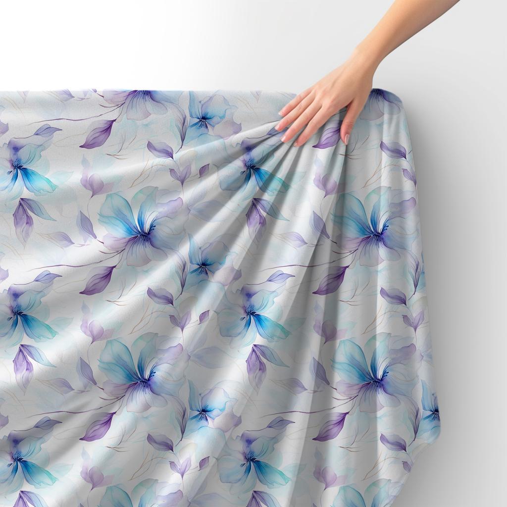 Royal Samt Stoff Polyester Zum Nähen - Motiv Blumen - Rdx2244