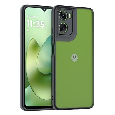 Для Motorola Moto G06 Чехол Для Motorola Moto G06 TPU Чехол Противоударный TPU прозрачный черный каркас Чехол Для Motorola Moto G06