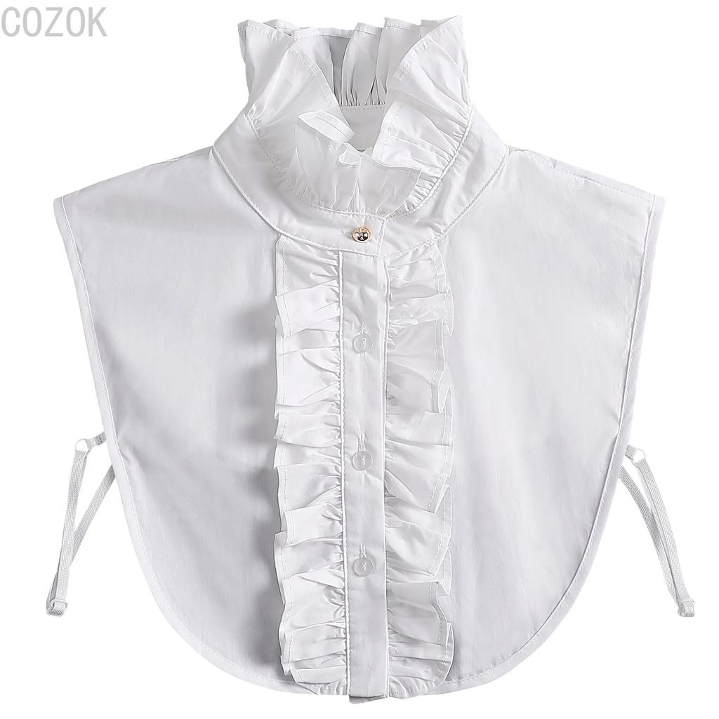 Fashion Women's Embroidery Shirt Fake Collar Removable Mujer Faux Cols White Sweater False Collar Lapel Shirt Blouse Detachable