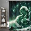 Водонепроницаемая шторка для душа Wave Green, Декоративная шторка для душа для ванной комнаты, Водонепроницаемая шторка для душа с крючками