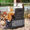 Outdoor Folding Camping Storage Box & Seat with Backrest