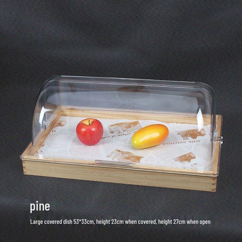 European Style Wooden Pastry Display Tray with Lid