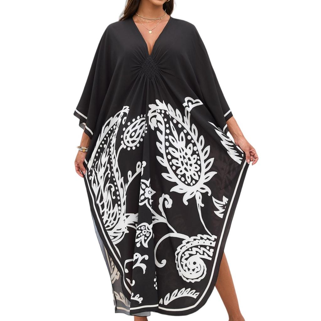 Women's Dress, Colorful Floral Prints, Vacation Loose Robe, Bikini, Sun-protective Smock