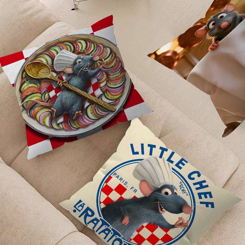 RRatatouille Animated Movie Cushion Cover Car Throw Pillow Case For Sofa Car Christmas Gift xcm xcm