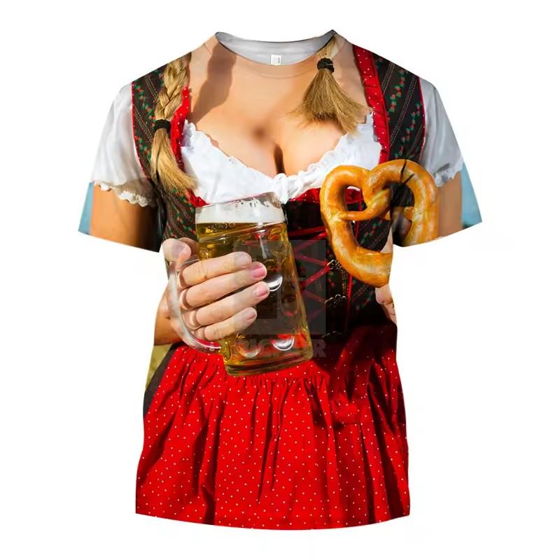 Летняя популярная хип-хоп мужская забавная футболка, новая пивная красота, 3D модная повседневная индивидуальная одежда с коротким рукавом и круглым вырезом большого размера