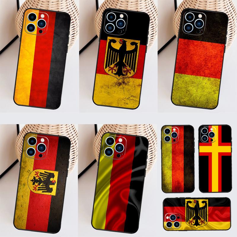 Чехол-бампер с флагом Германии для iPhone 14 Pro 11 16 15 Pro Max 12 13 Mini Plus XS X XR Funda