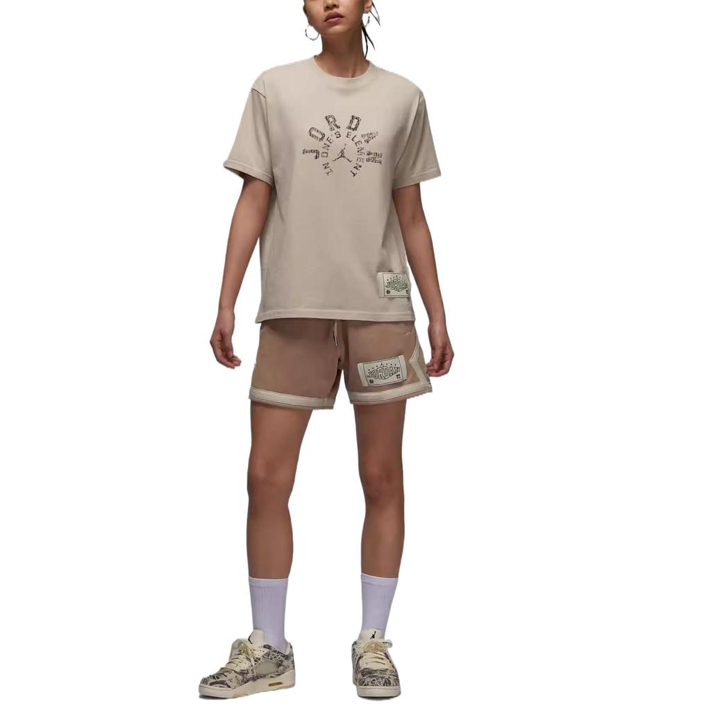 Jordan Diamond Comfortable Fashion Soft Versatile Casual Shorts Women Shorts Mellow-Yellow Oatmeal Gray-Black HV1284-200