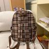 Школьный рюкзак новый клетчатый рюкзак ретро универсальный кампус студент колледжа школьная сумка для выхода милый повседневный легкий рюкзак