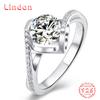 Lindon женское классическое кольцо из стерлингового серебра 925 пробы с муассанитом женские ювелирные изделия свадебный подарок для вечеринки