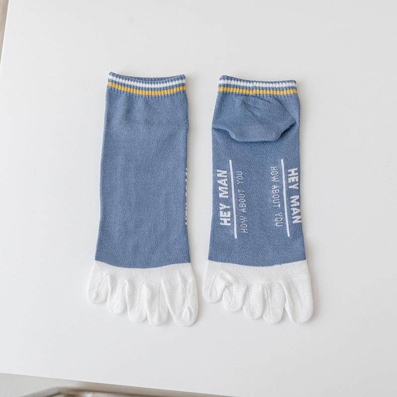 Five-finger Socks, Men's Cotton Socks, Mid-calf Socks, Breathable and Sweat-absorbing Toe Socks, Summer Thin Anti-athlete's Foot Short Socks
