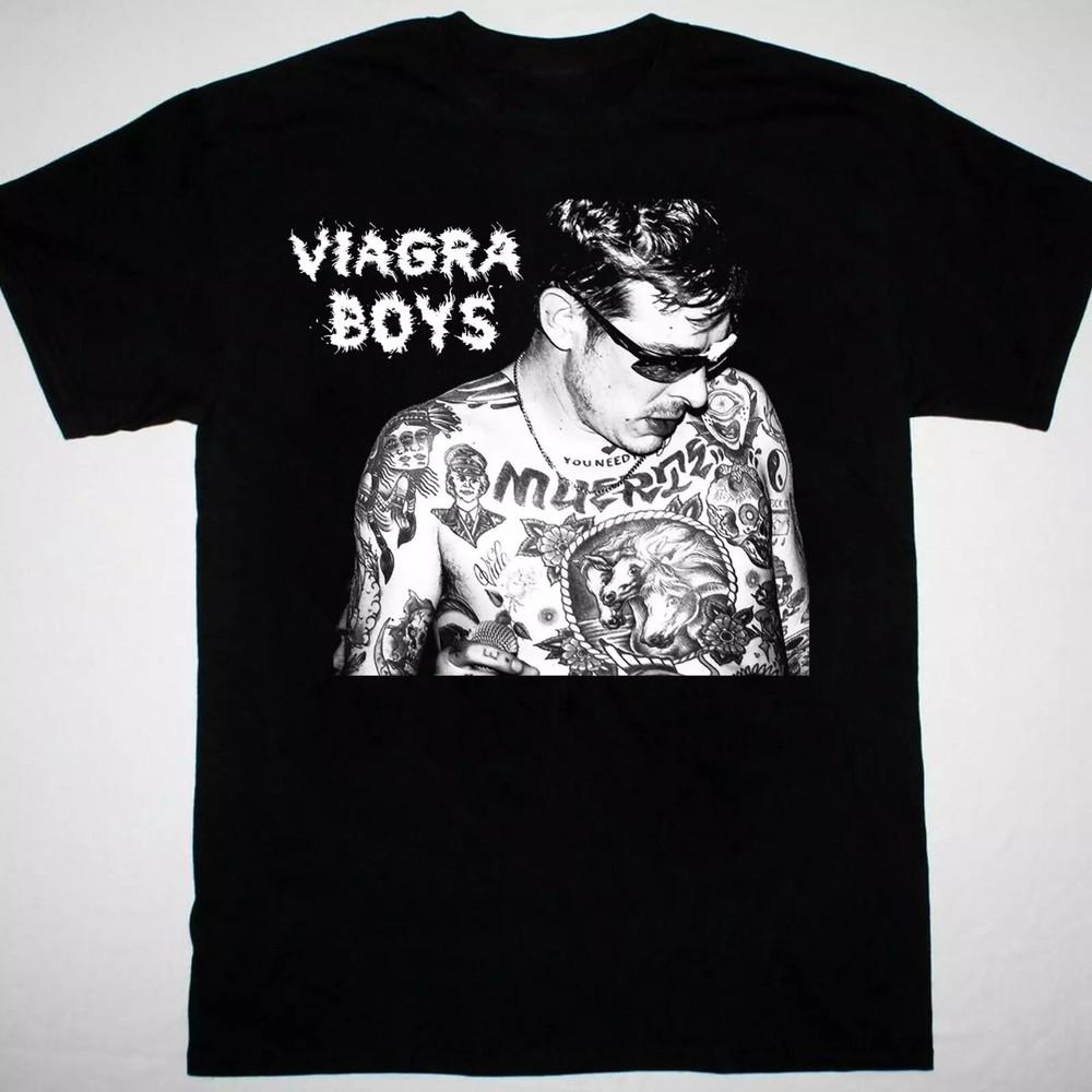 Viagra Boys Себастьян Мерфи Редкая Хлопковая Черная Унисекс Футболка SG057.webp Унисекс Футболка