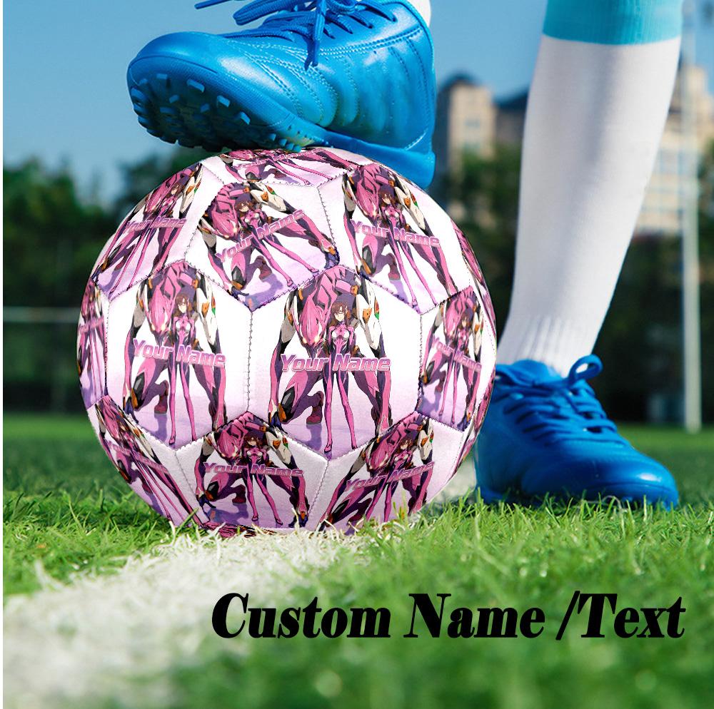 Custom Text Size 5 Soccer Ball, Standard Match Football For OutdoorNeon Genesis Evangelion