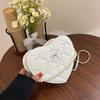 2025 Spring/Summer Lolita Mini Heart-Shaped Quilted Crossbody Bag
