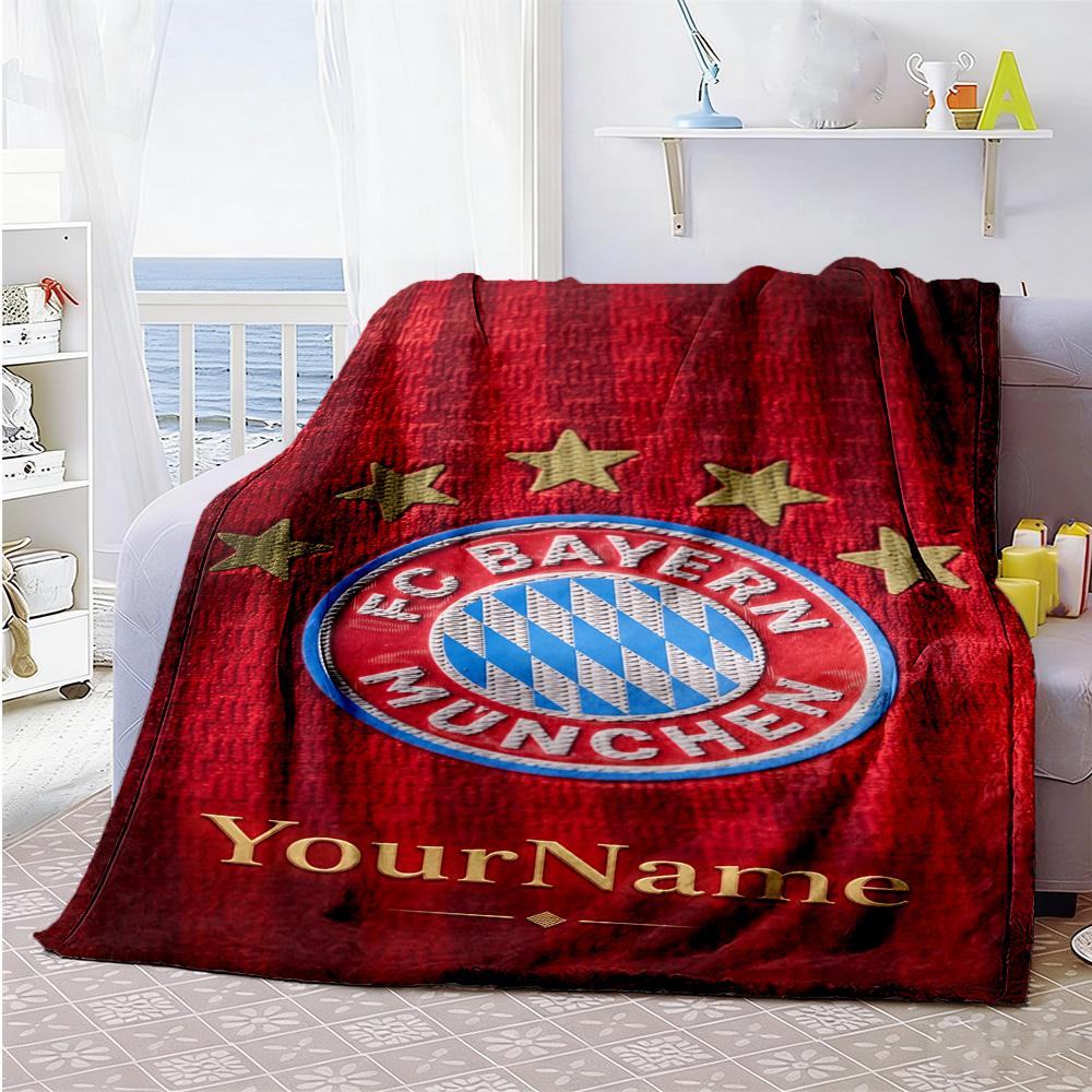 Bayern Munich Personalized Text Blanket Lightweight Personalized Blanket Durable Comfort Throw For Office Couch Seaside Livingroom for All Occasions