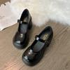 Женские черно-белые туфли Мэри Джейн Женские туфли на платформе и высоком каблуке Патентная кожа Готические туфли с ремешком и пряжкой Лолита Туфли для вечеринки Женская обувь