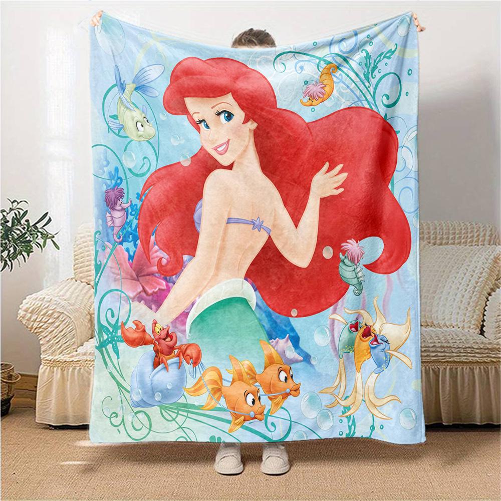 Mermaid Fantasy Underwater World Blanket Soft Throw Blanket For Home Bedroom Bed Sofa Travel Office Solid Christmas Blanket