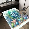 Ковер с морским узором, Ковер для офиса, Входной коврик для помещений и улицы, Нескользящий, Мягкий и удобный, Гостиная, c122079