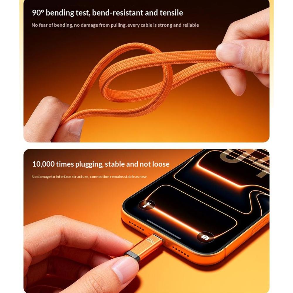 WEKOME WDC-C20 Ultra Thin 1m 65W Magnetic Fast Charging Type-C to Type-C Cable 480Mbps Braided Data Transfer Cable