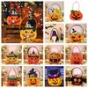 Trick or Treat Pumpkin Candy Bucket Non-woven Halloween Wool Felt Bag Funny   Party